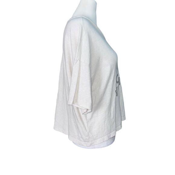 Aerie Womens Sz M Holiday You're On My Wishlist Sparkle Boxy Tee Comfy Casual - Picture 5 of 7